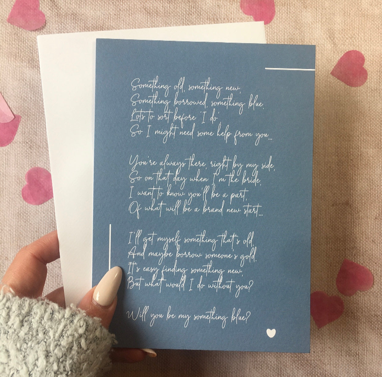 'Will you be my something blue?' 💙 Printed Poem