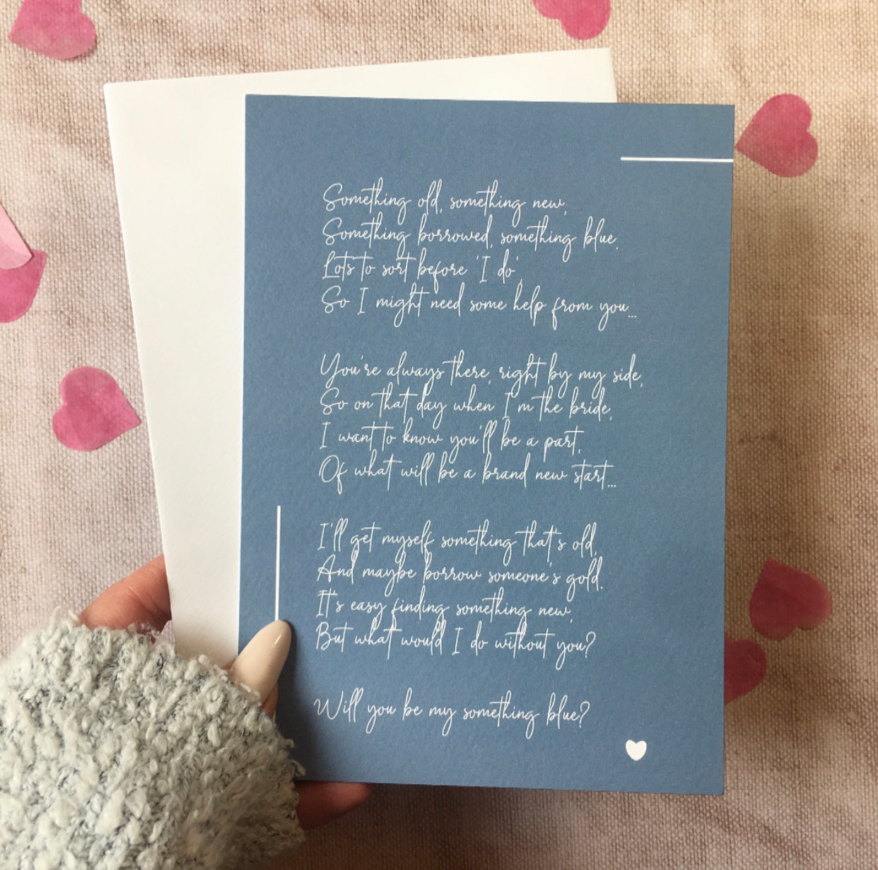 'Will you be my something blue?' 💙 Printed Poem