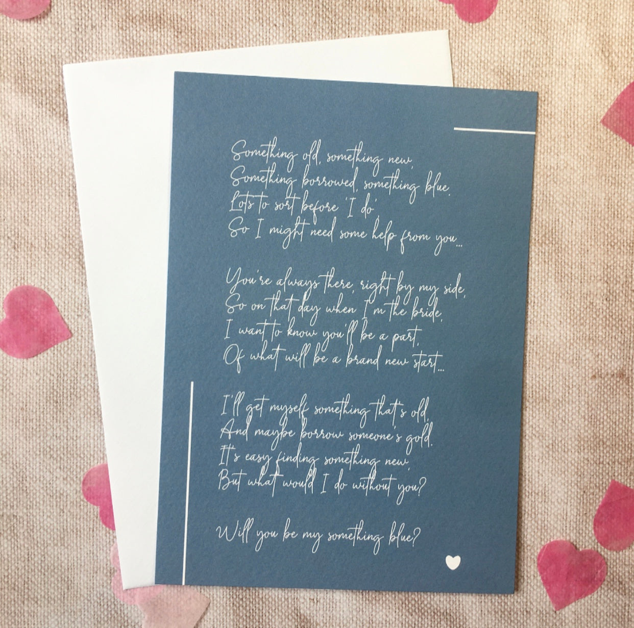 'Will you be my something blue?' 💙 Printed Poem