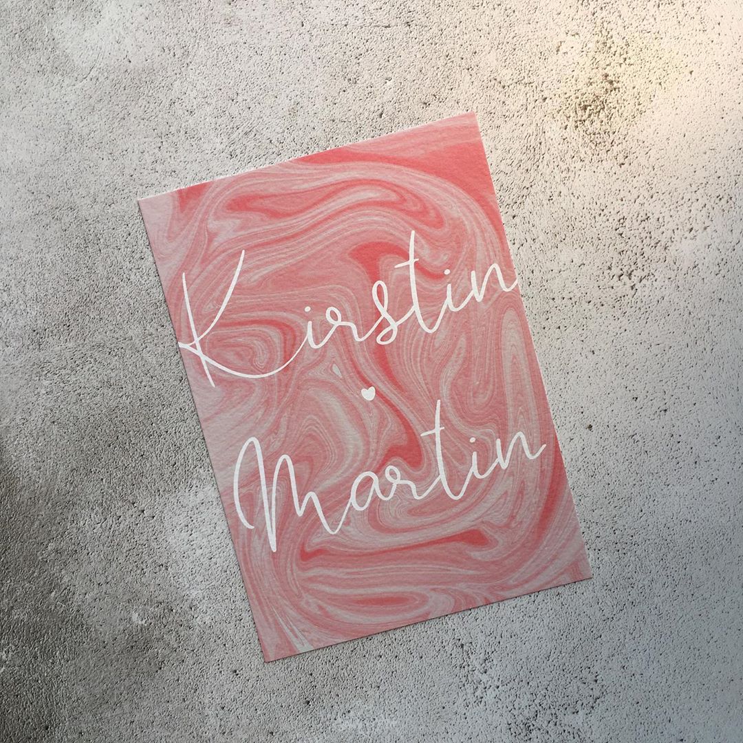 Peach Marble Invitation