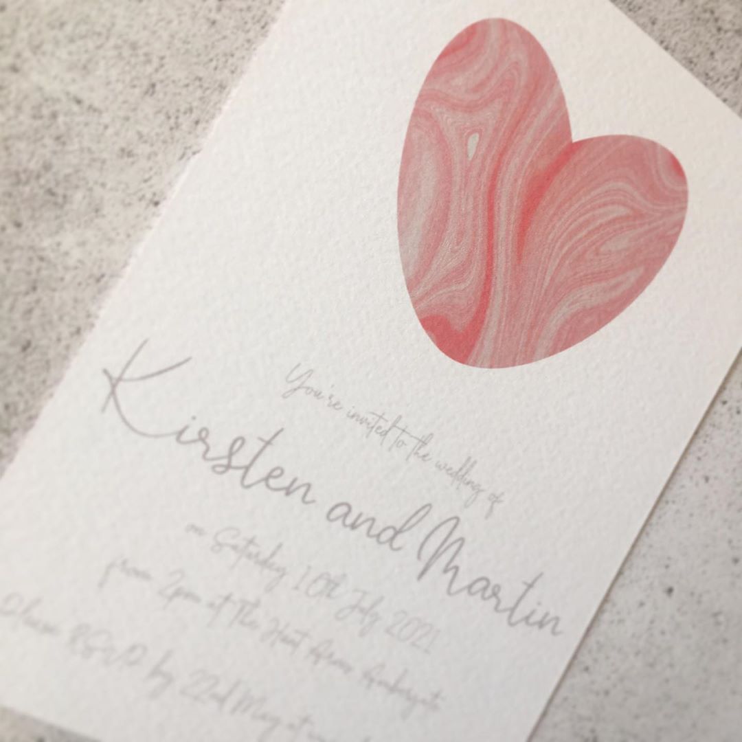 Peach Marble Invitation