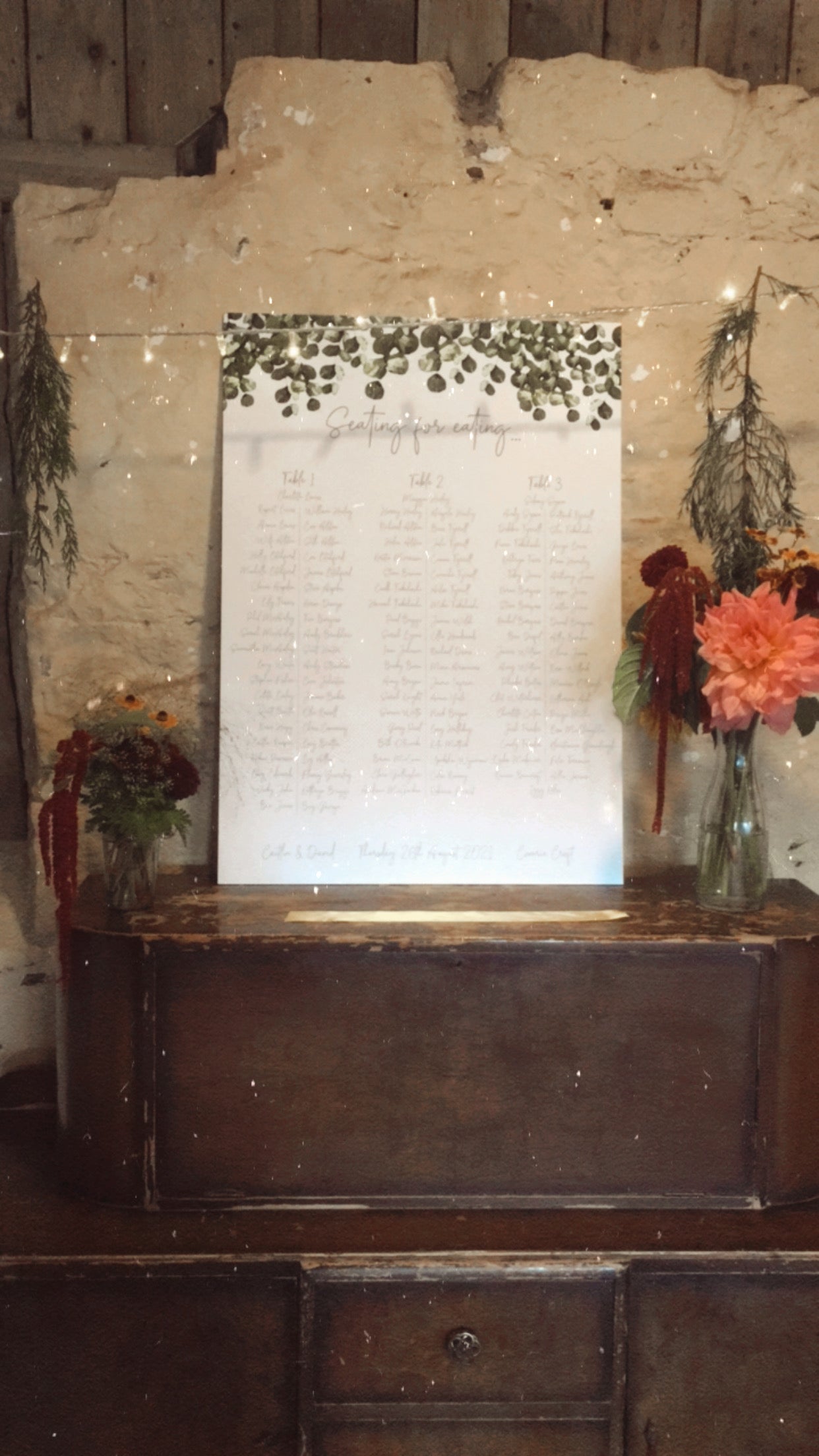 Simple Eucalyptus Table Plan