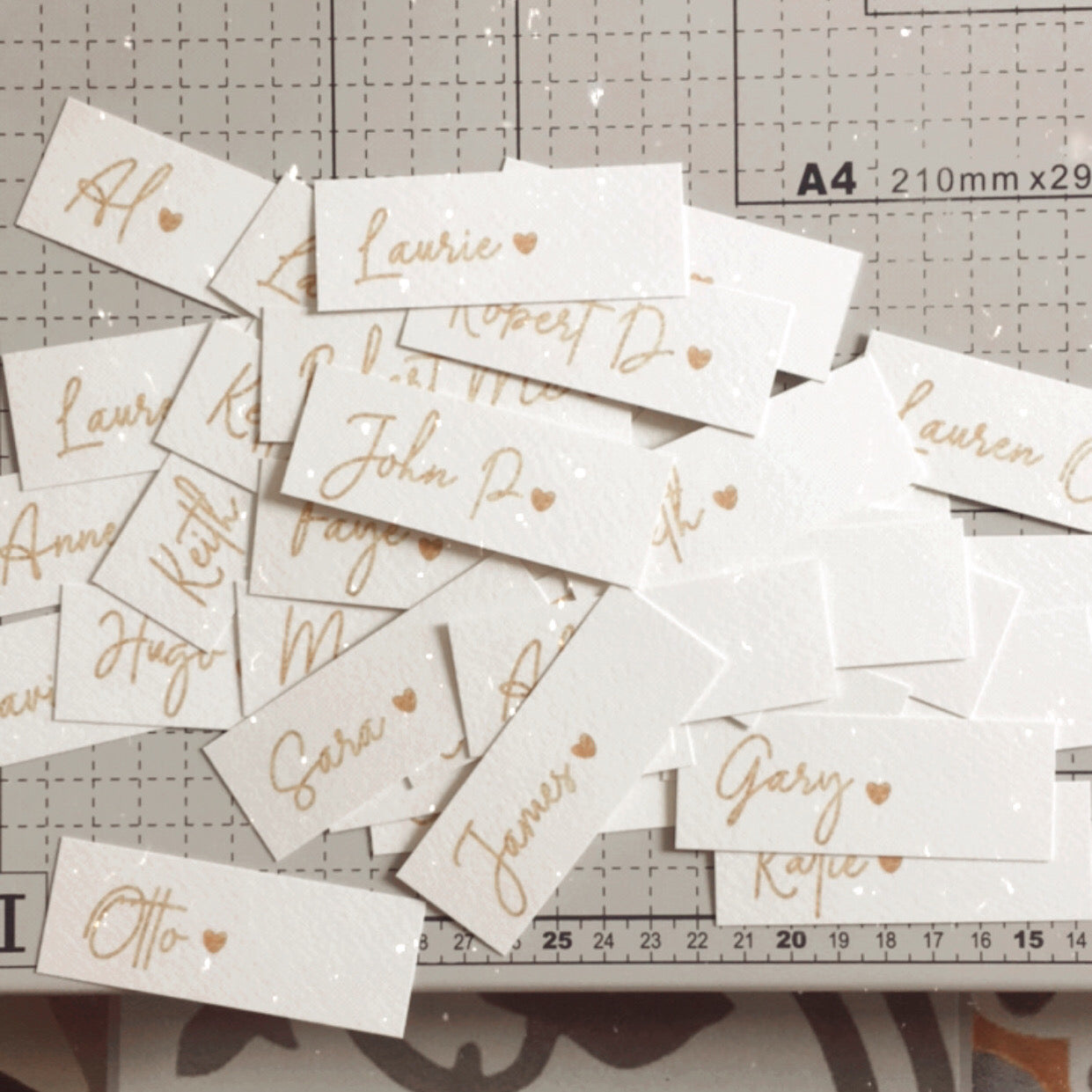 Ivory & Gold Wedding Guest Place Names