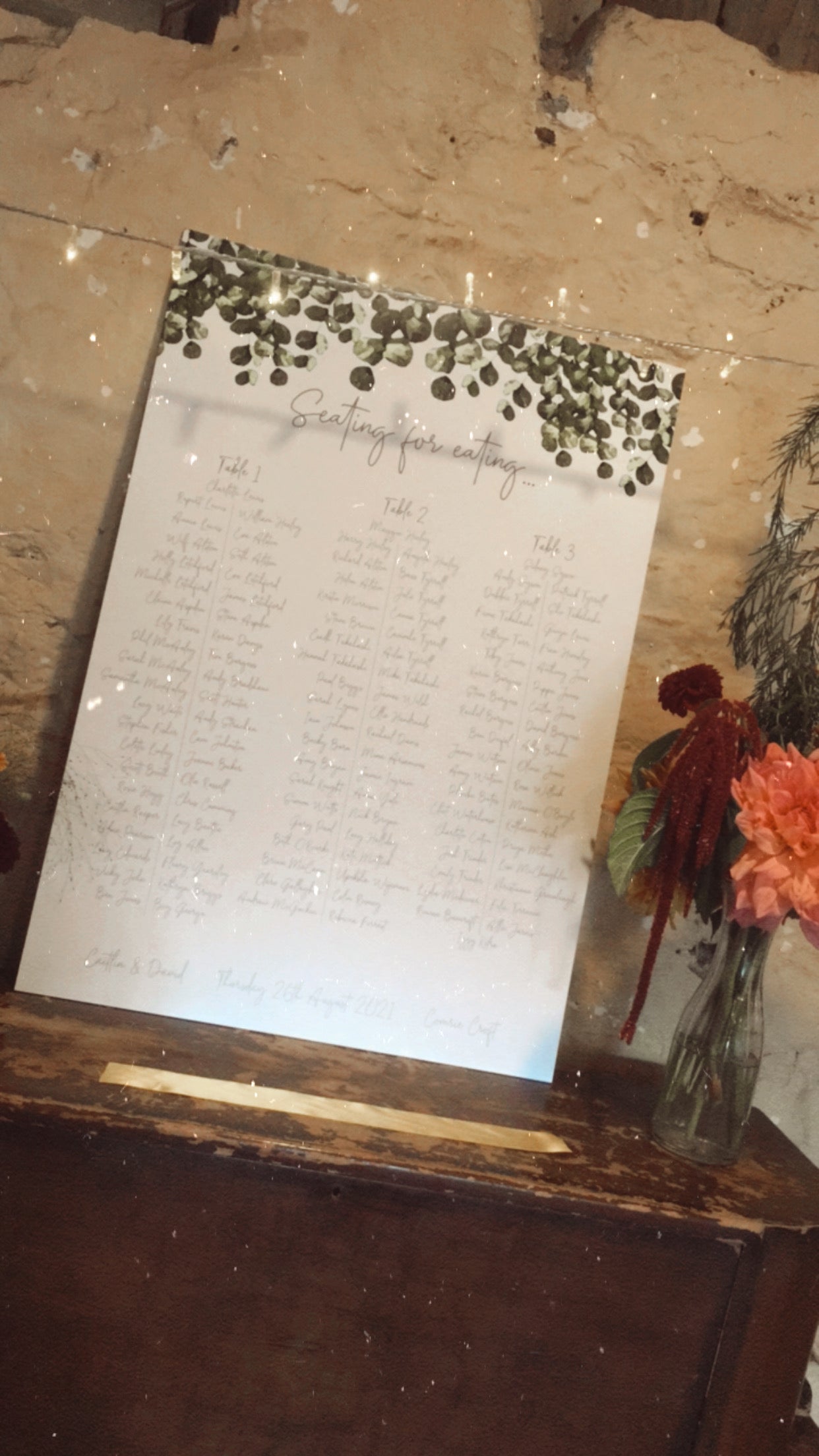 Simple Eucalyptus Table Plan