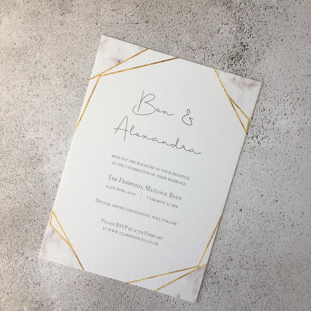 Marble & Geometric Invitation