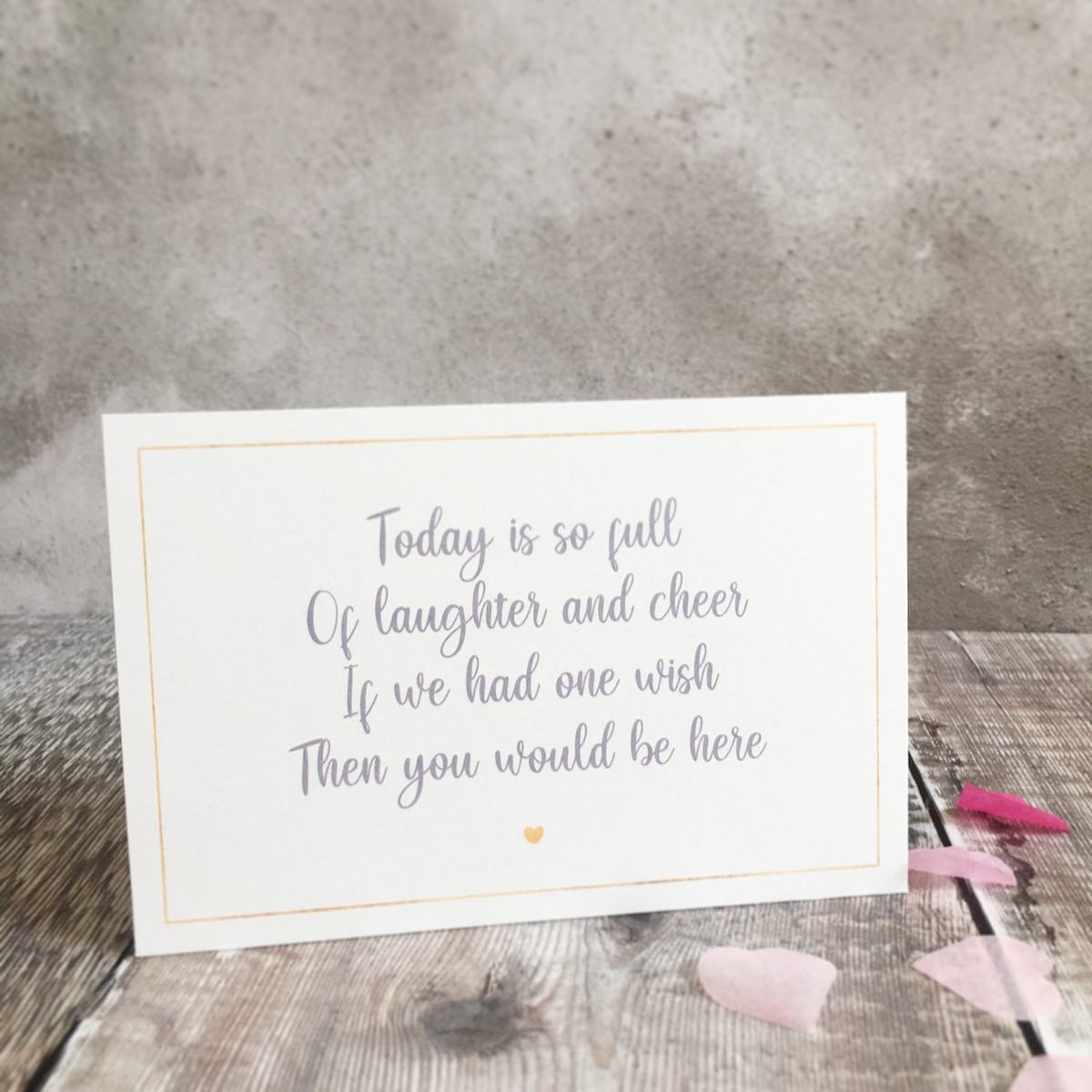 Set of 4 Printed Memorial Poems (A6)