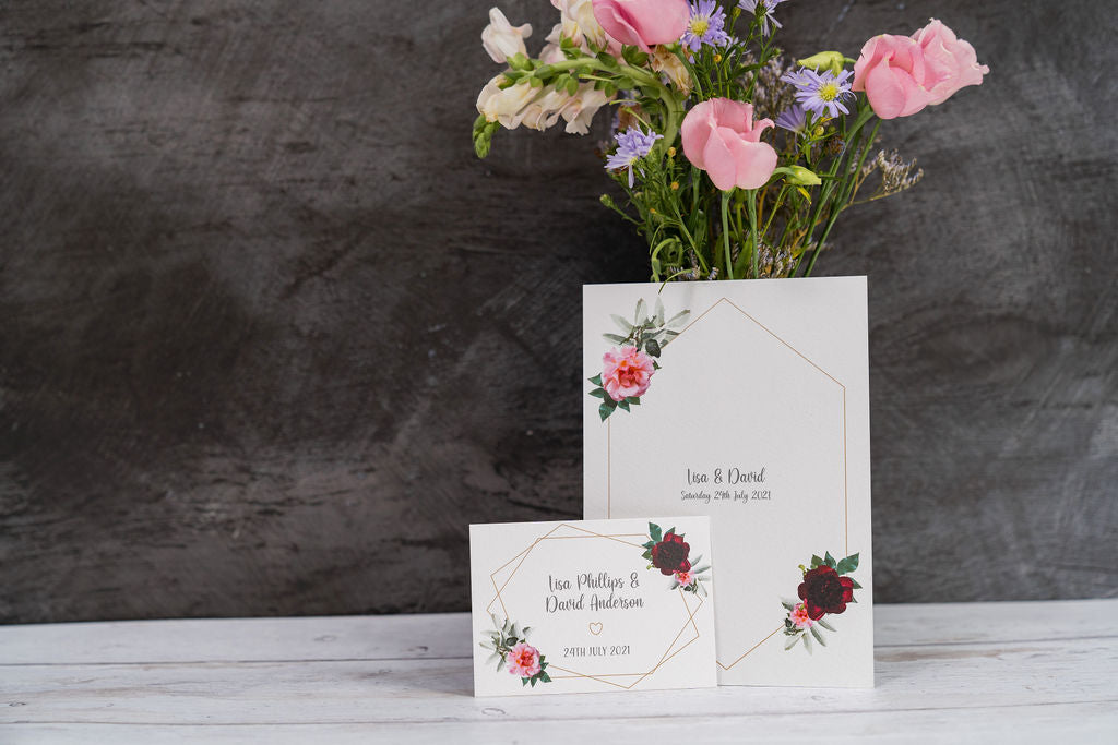 Floral Geometric Frame Invitation