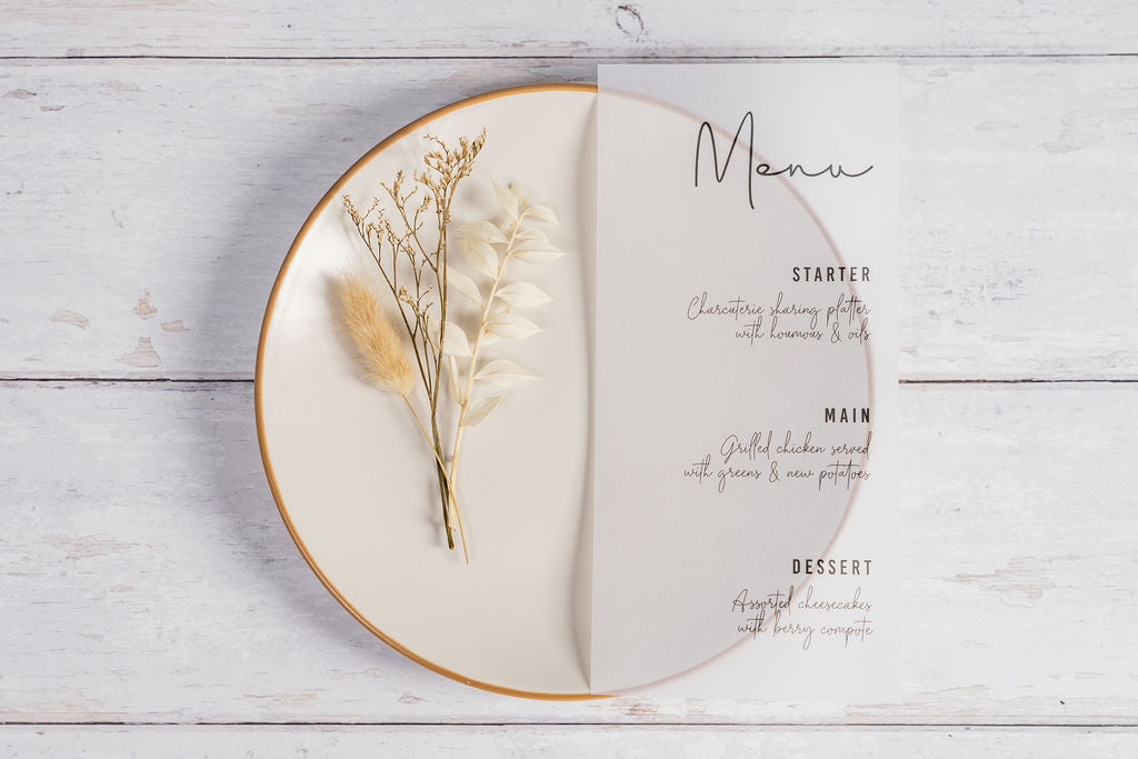 Minimal Vellum Menu