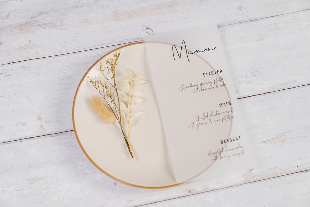 Minimal Vellum Menu