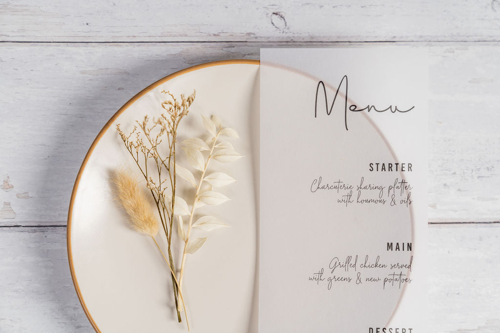 Minimal Vellum Menu