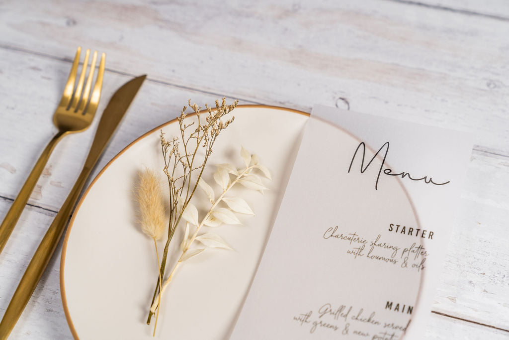 Minimal Vellum Menu