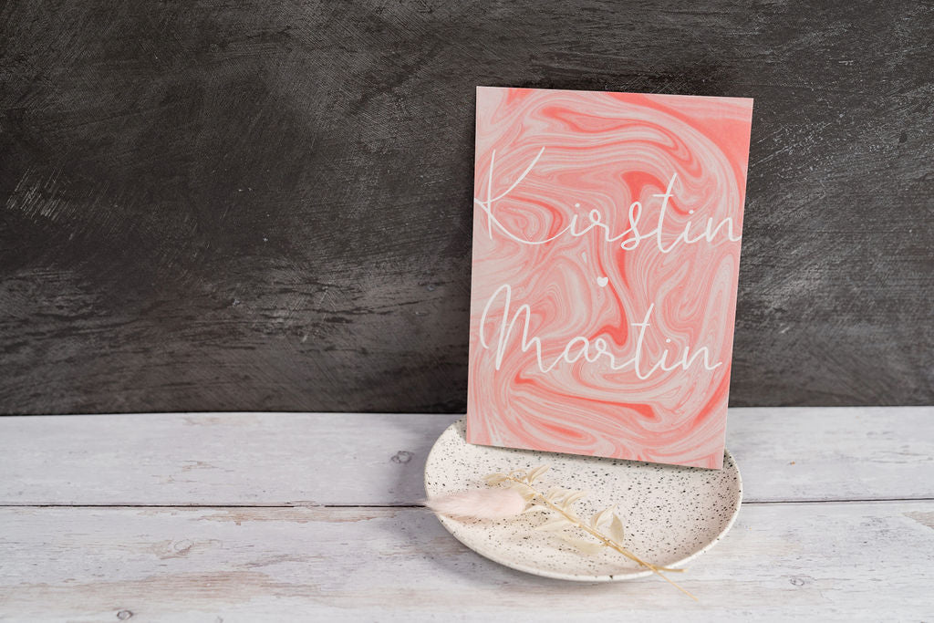 Peach Marble Invitation