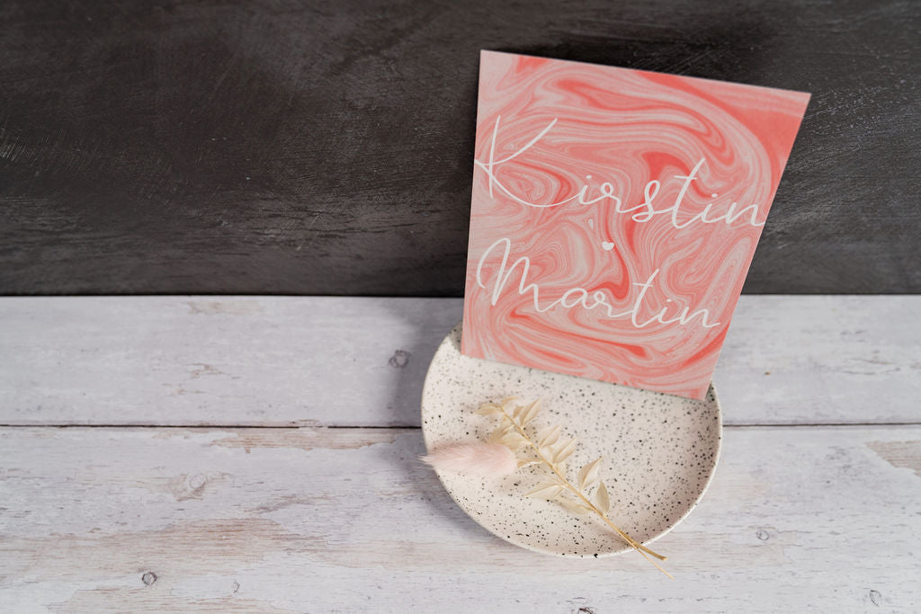 Peach Marble Invitation