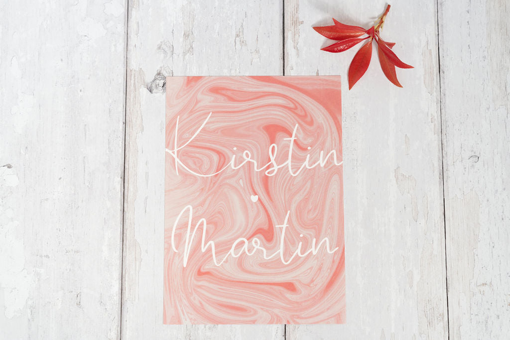 Peach Marble Invitation