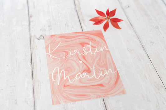 Peach Marble Invitation