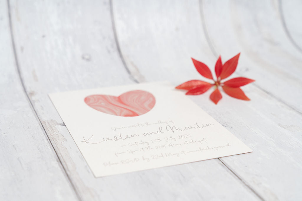 Peach Marble Invitation