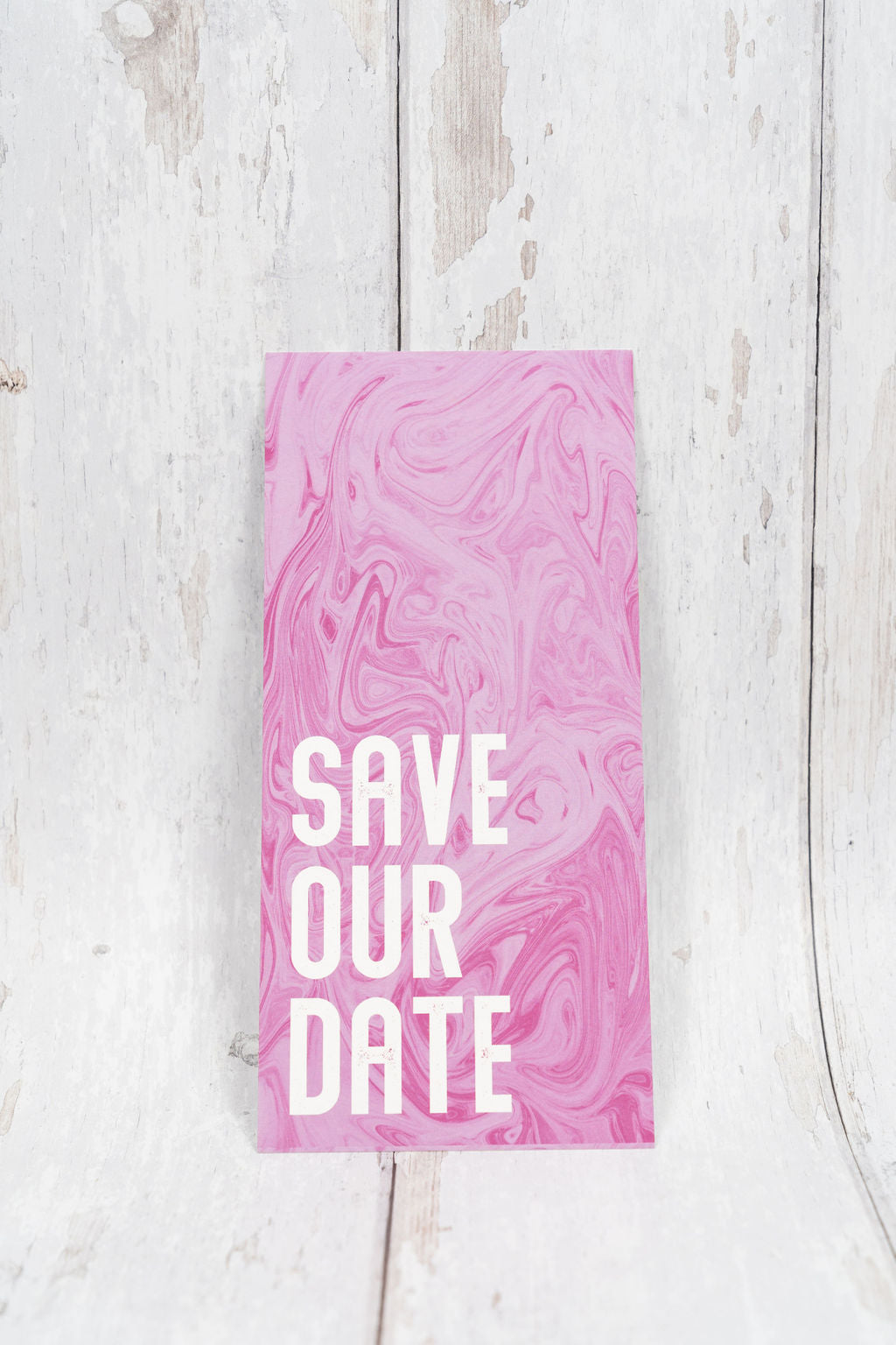 Pink Marble Bookmark Save Our Date