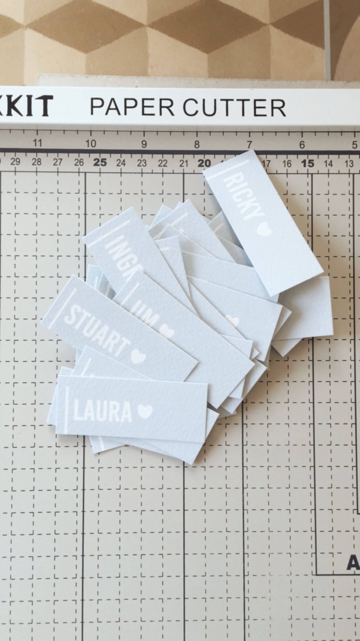 Minimal Blue Wedding Guest Place Names
