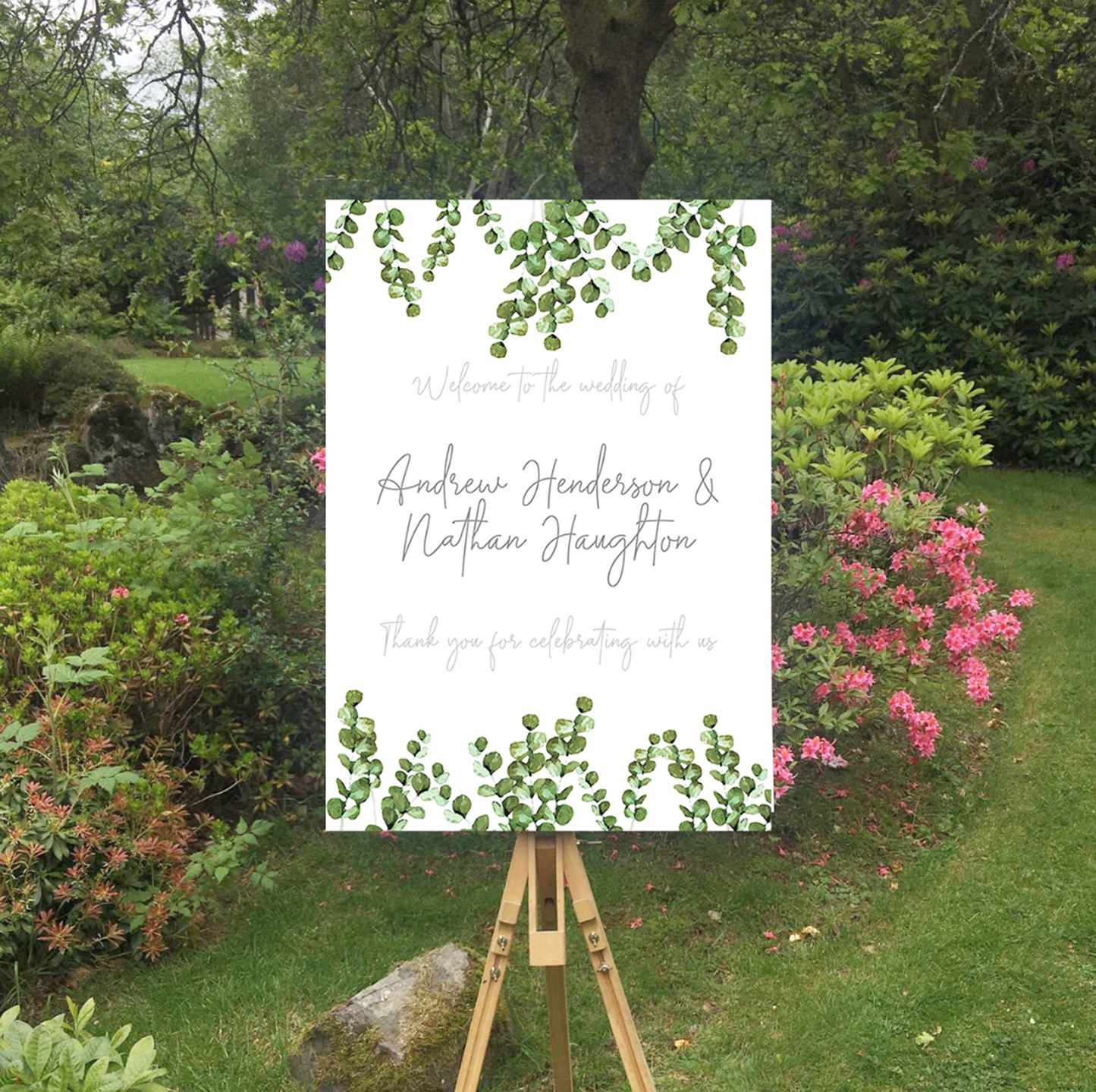 Eucalyptus Welcome to the Wedding Sign; Digital Version, Print Yourself