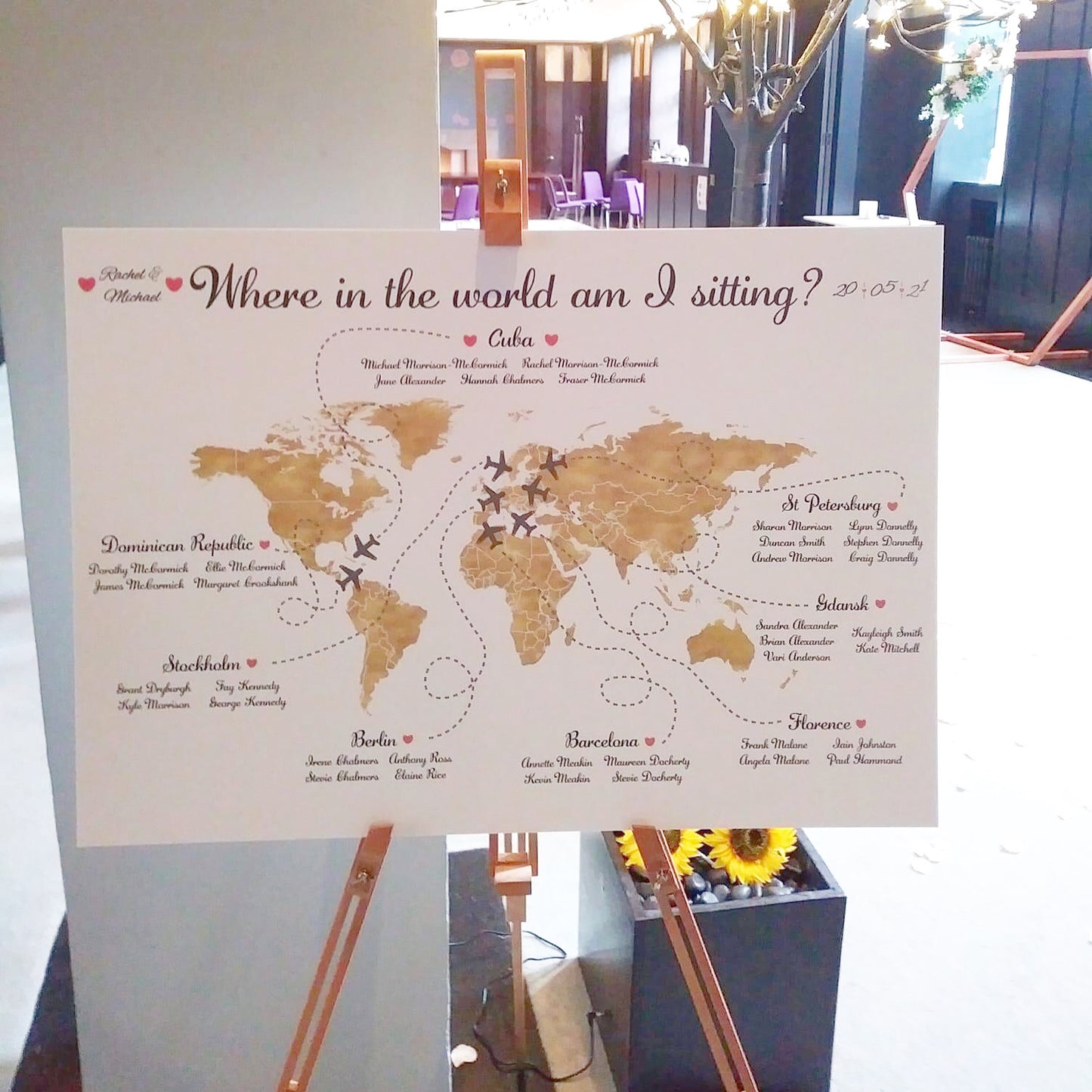 'Where in the world am I sitting?' Table Plan