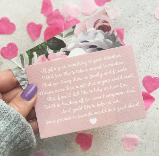 Honeymoon Fund Poem Insert