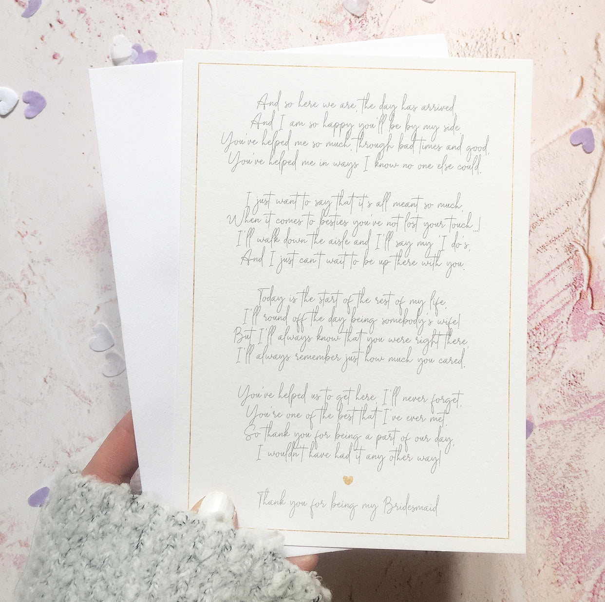 'Thank you for being my Bridesmaid/Maid of Honour' Poem Print