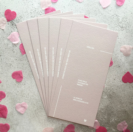 Minimal Wedding Invitation in Champagne