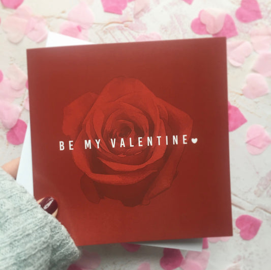 Be My Valentine Rose Card for your Fiancé(e), Wife, Husband, Girlfriend, Boyfriend, Partner