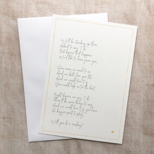 'Will you do a reading?' Poem - Download & Print