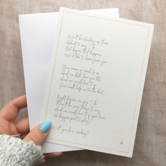 'Will you do a reading?' Poem Print
