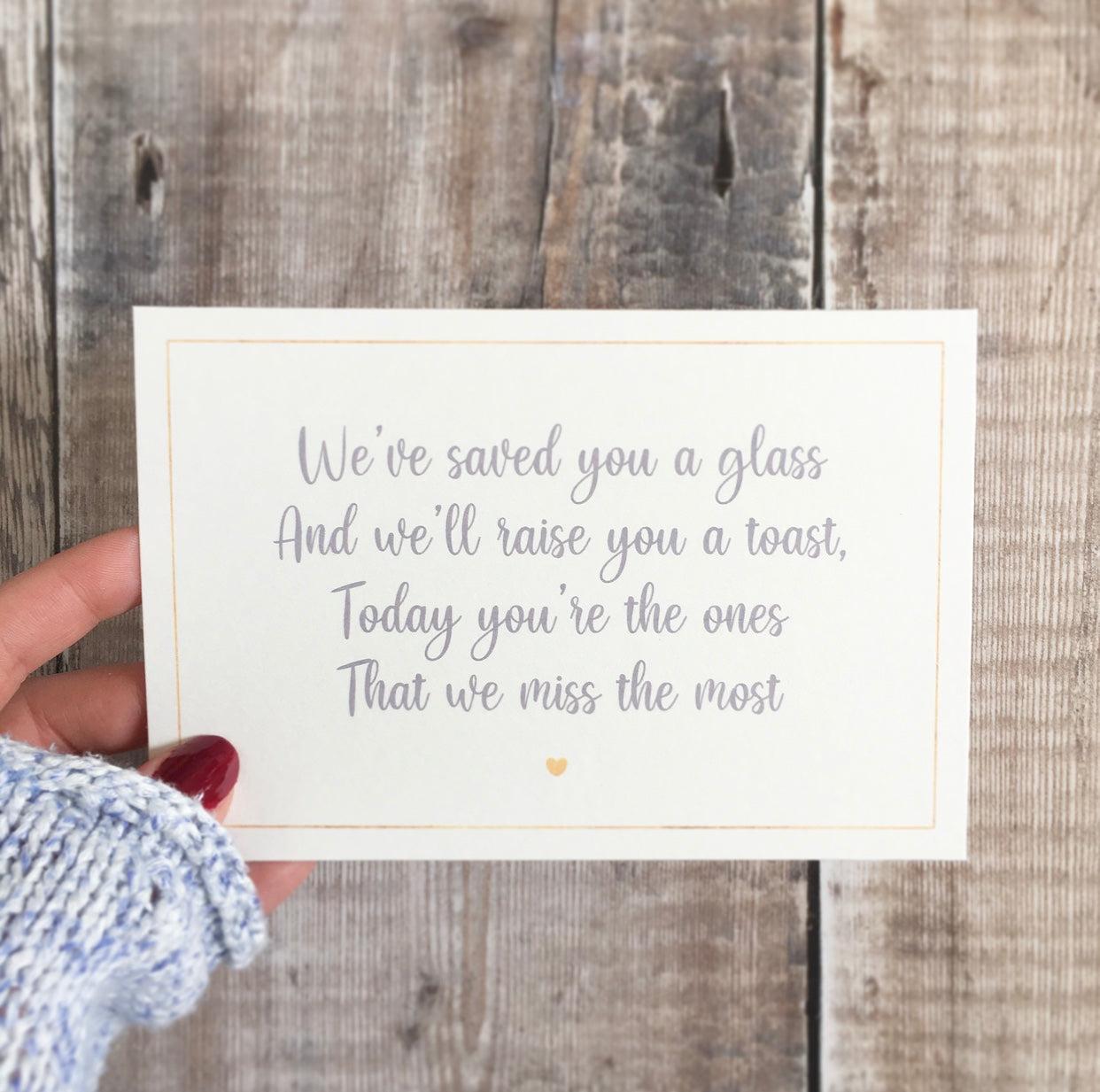 Memorial Poem 'We've Saved You A Glass' - Download & Print