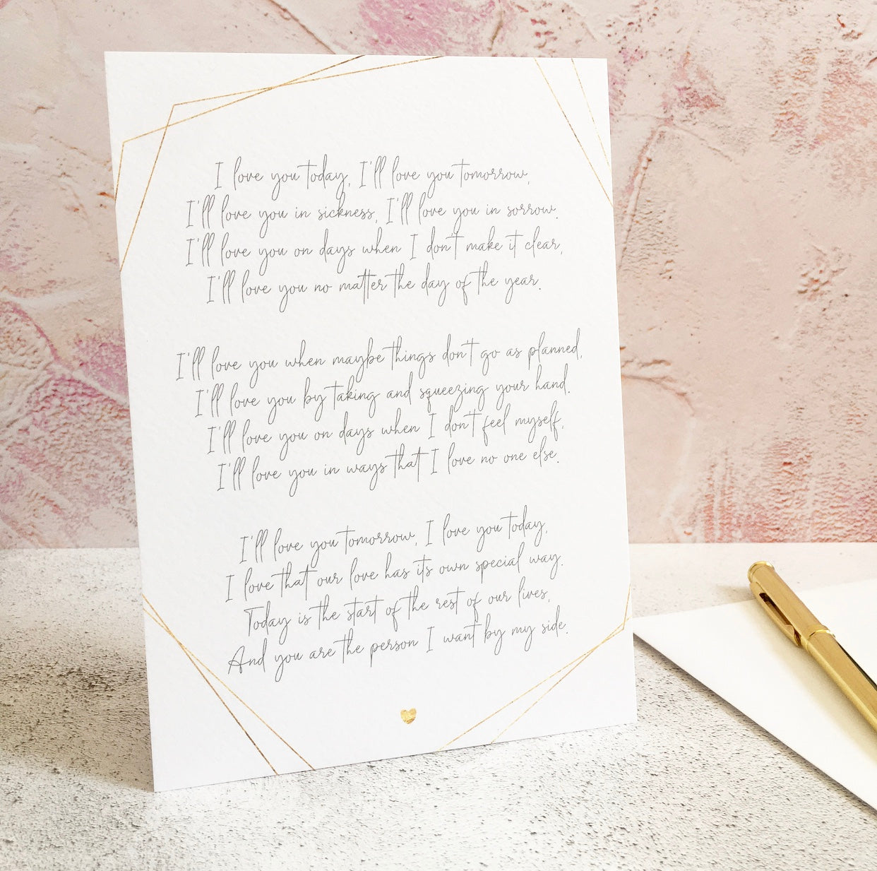 'I Love You' - Poem to Gift to your Bride/Groom on your Wedding Day - Download & Print