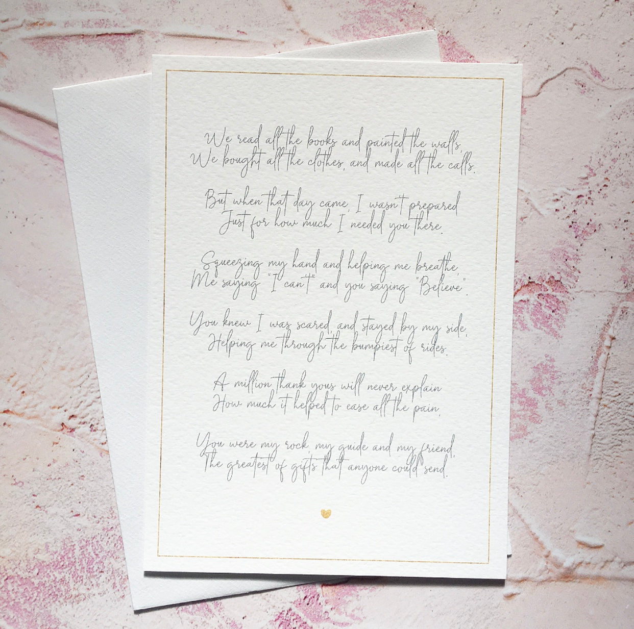 Birthing Partner Poem; Thank you for being my Birth Partner - Download & Print