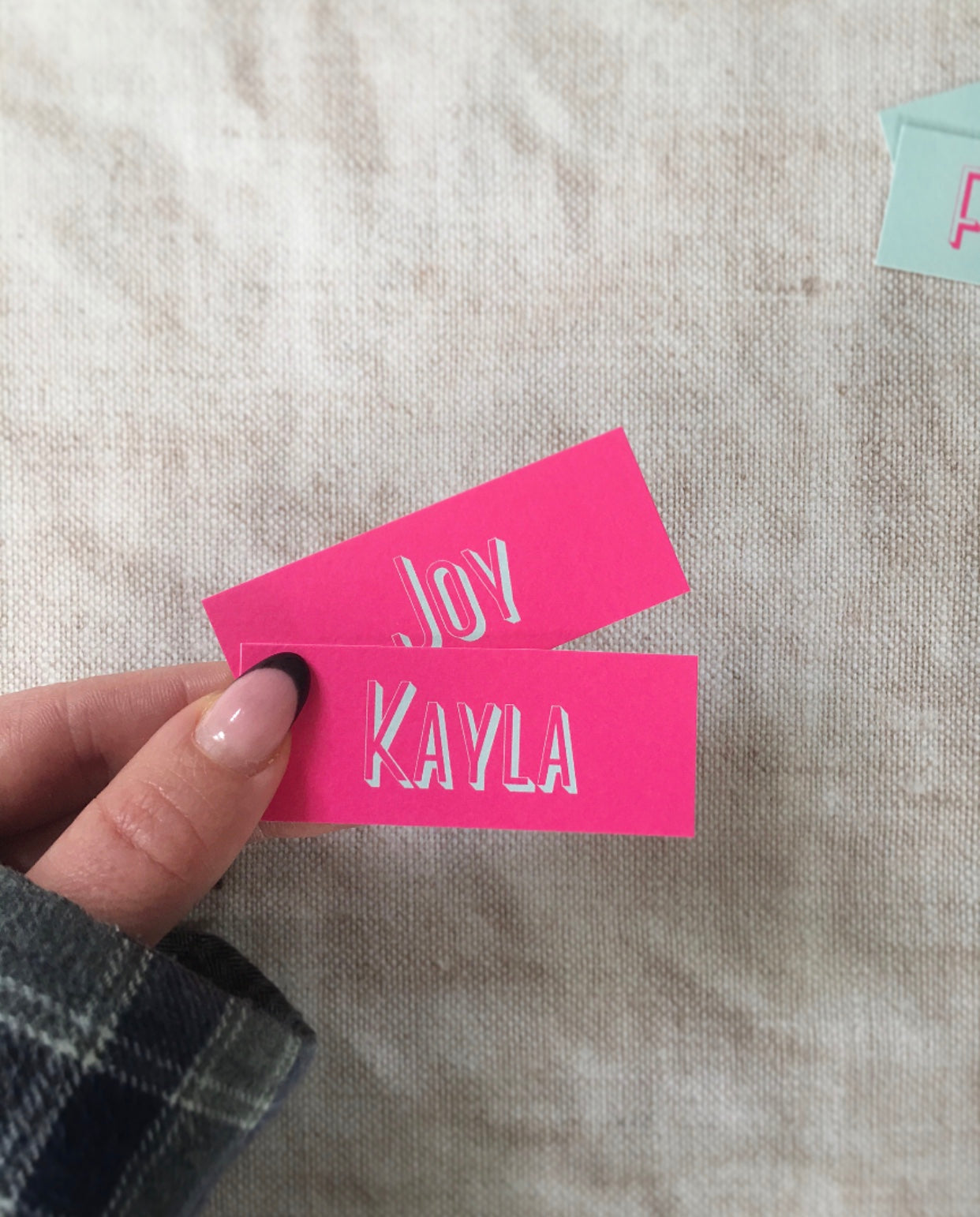 Bold Wedding Place Name Cards