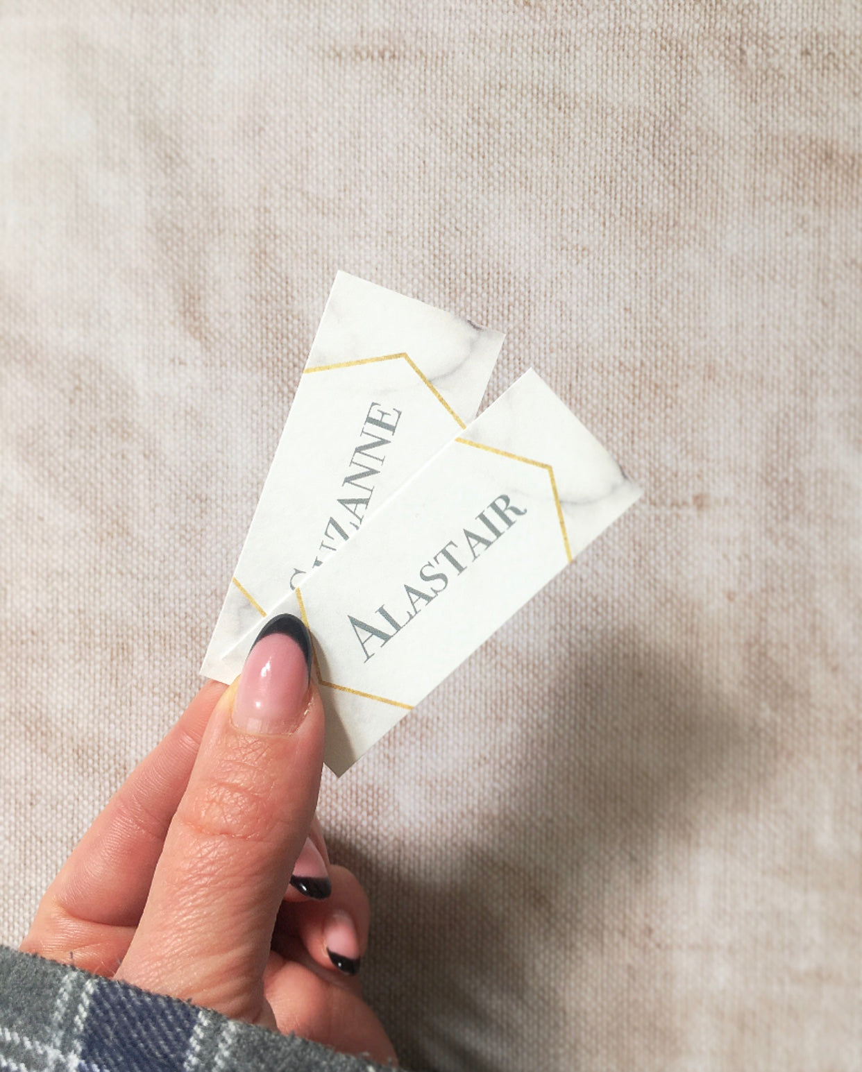 Marble Geometric Wedding Place Name Cards