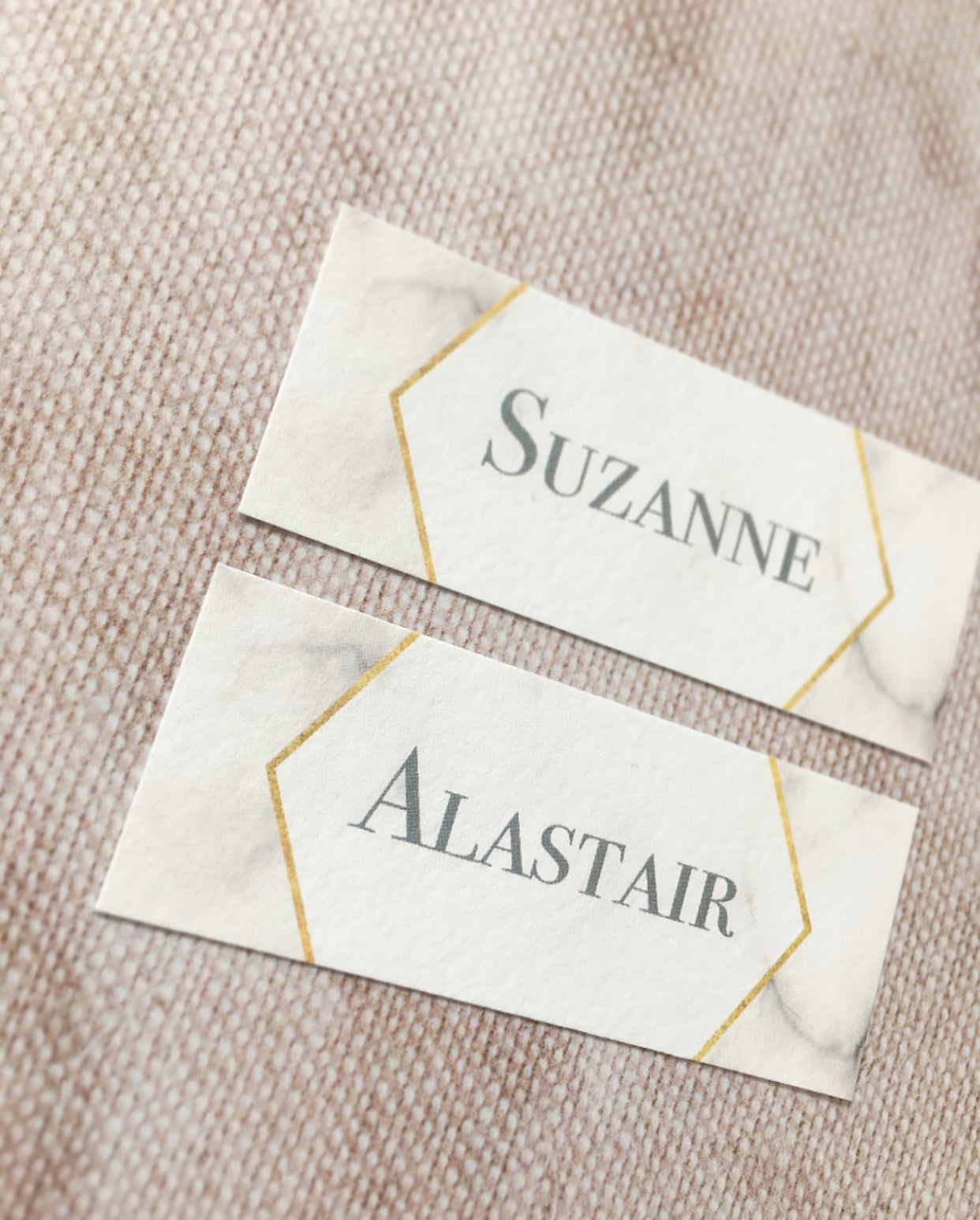 Marble Geometric Wedding Place Name Cards