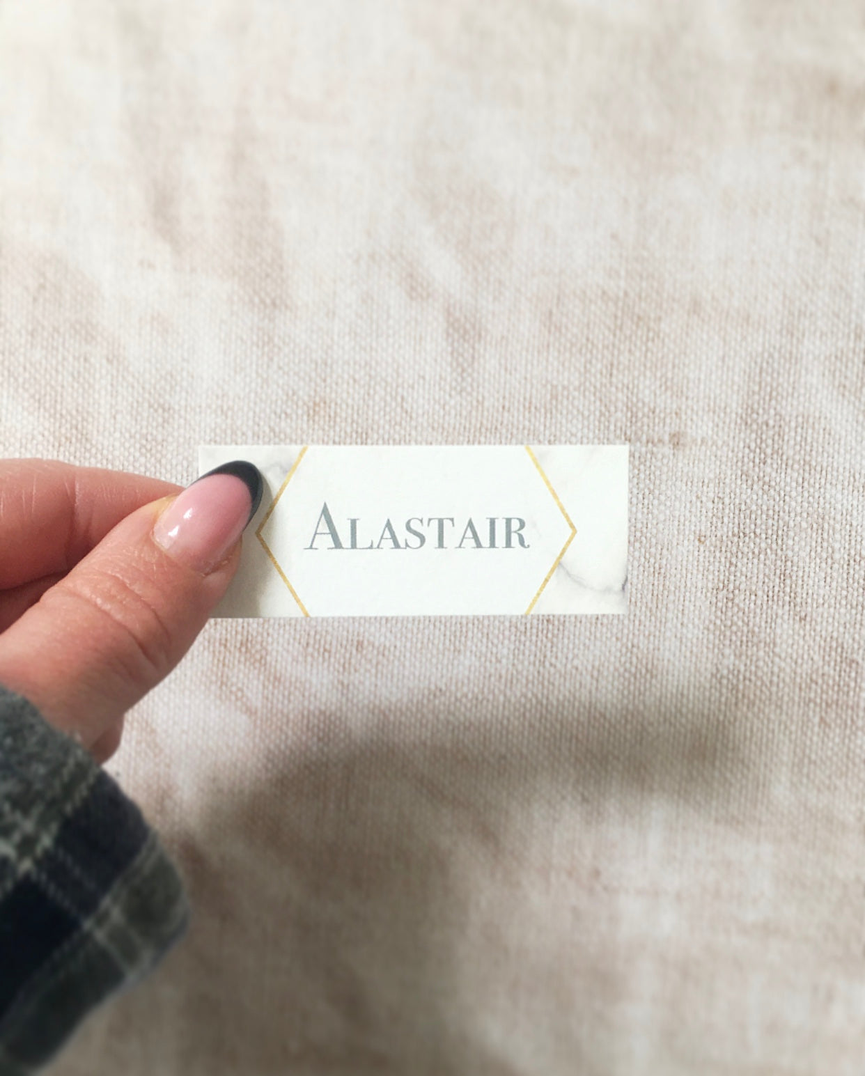 Marble Geometric Wedding Place Name Cards