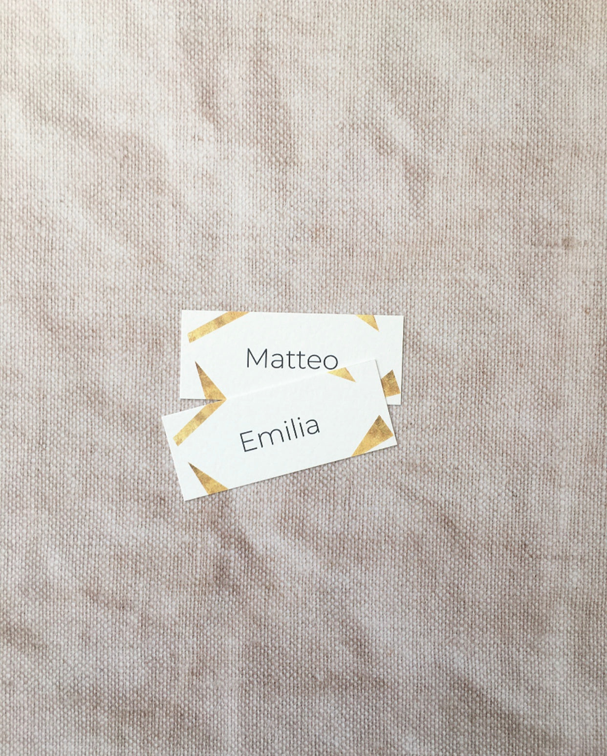 White & Gold Art Deco-Style Wedding Place Name Cards