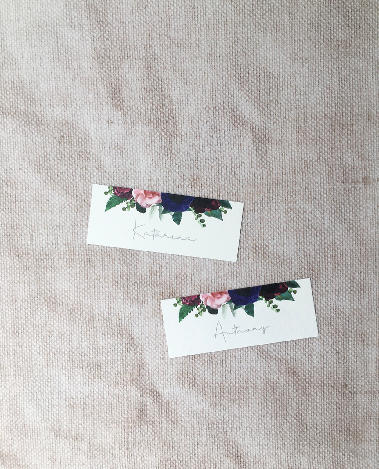 Rustic Floral Wedding Place Name Cards