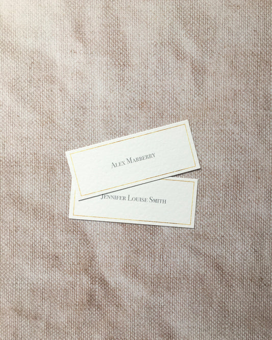 Simple Ivory & Gold Wedding Place Name Cards