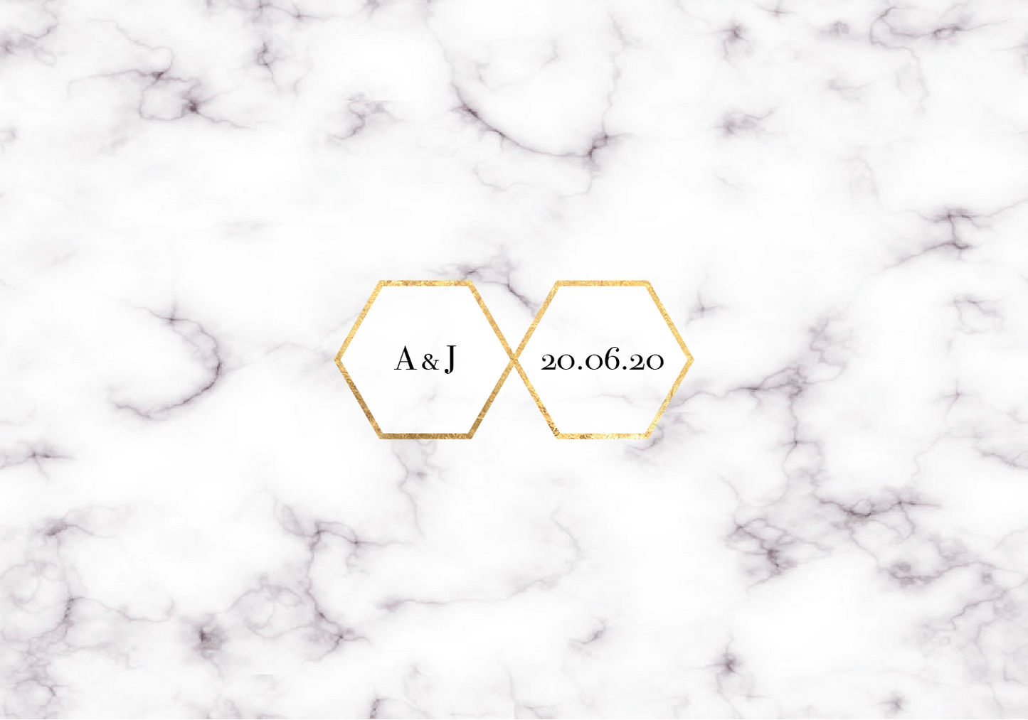Geometric Marble Gold Foil Effect Frame RSVP