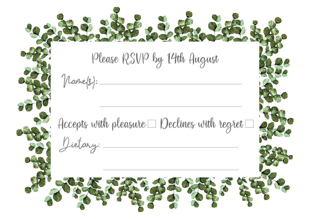 Eucalyptus Frame RSVP