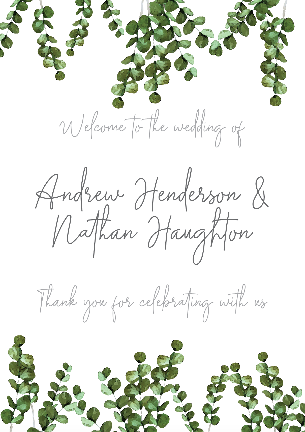 Eucalyptus Welcome Sign