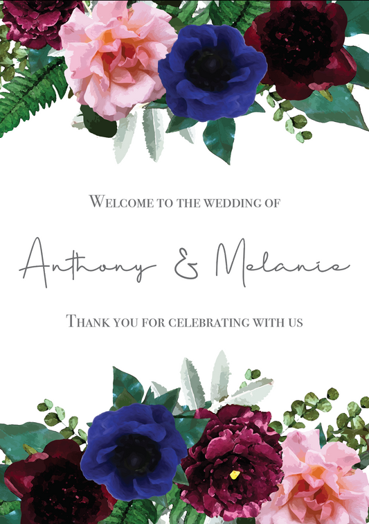 Vintage Floral Welcome Sign