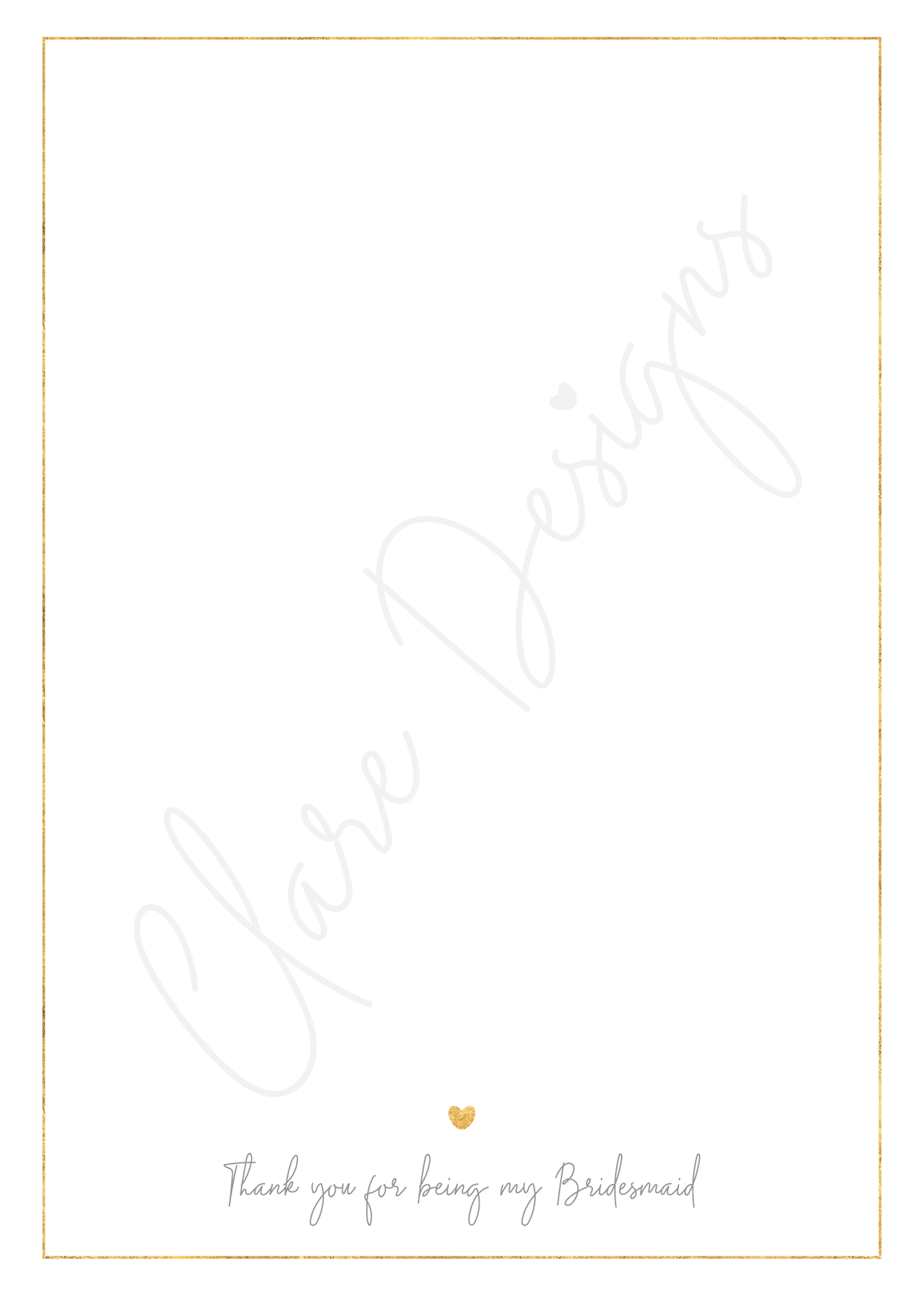 'Thank you for being my Bridesmaid/Maid of Honour' Poem Print