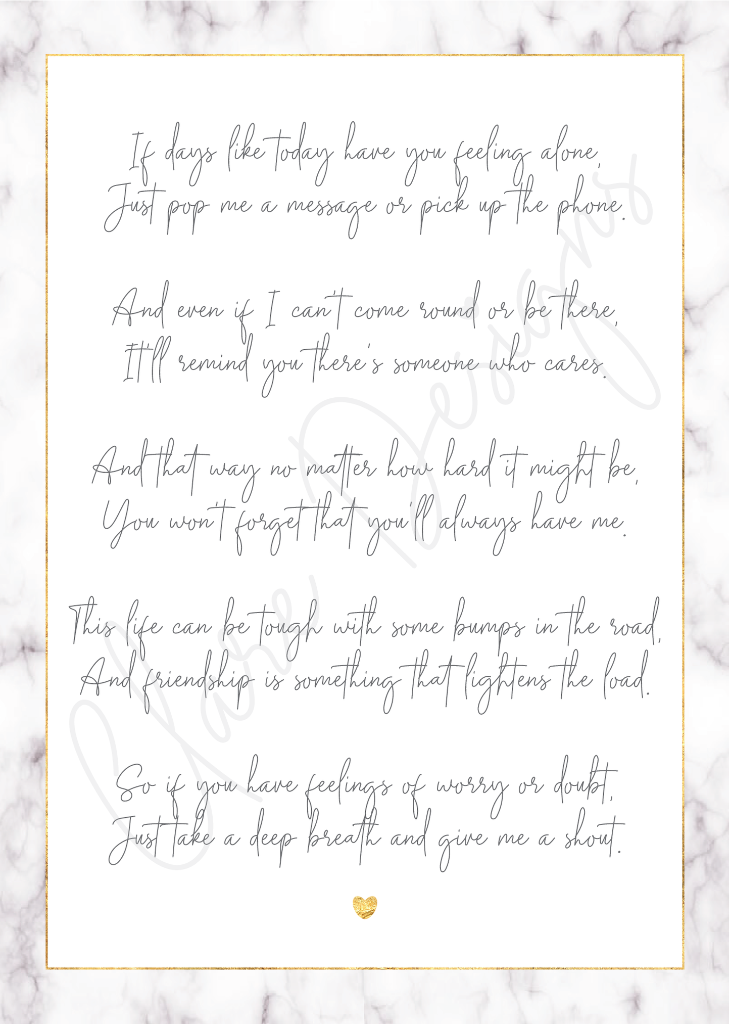 'You are not alone' Positivity Poem - Download & Print