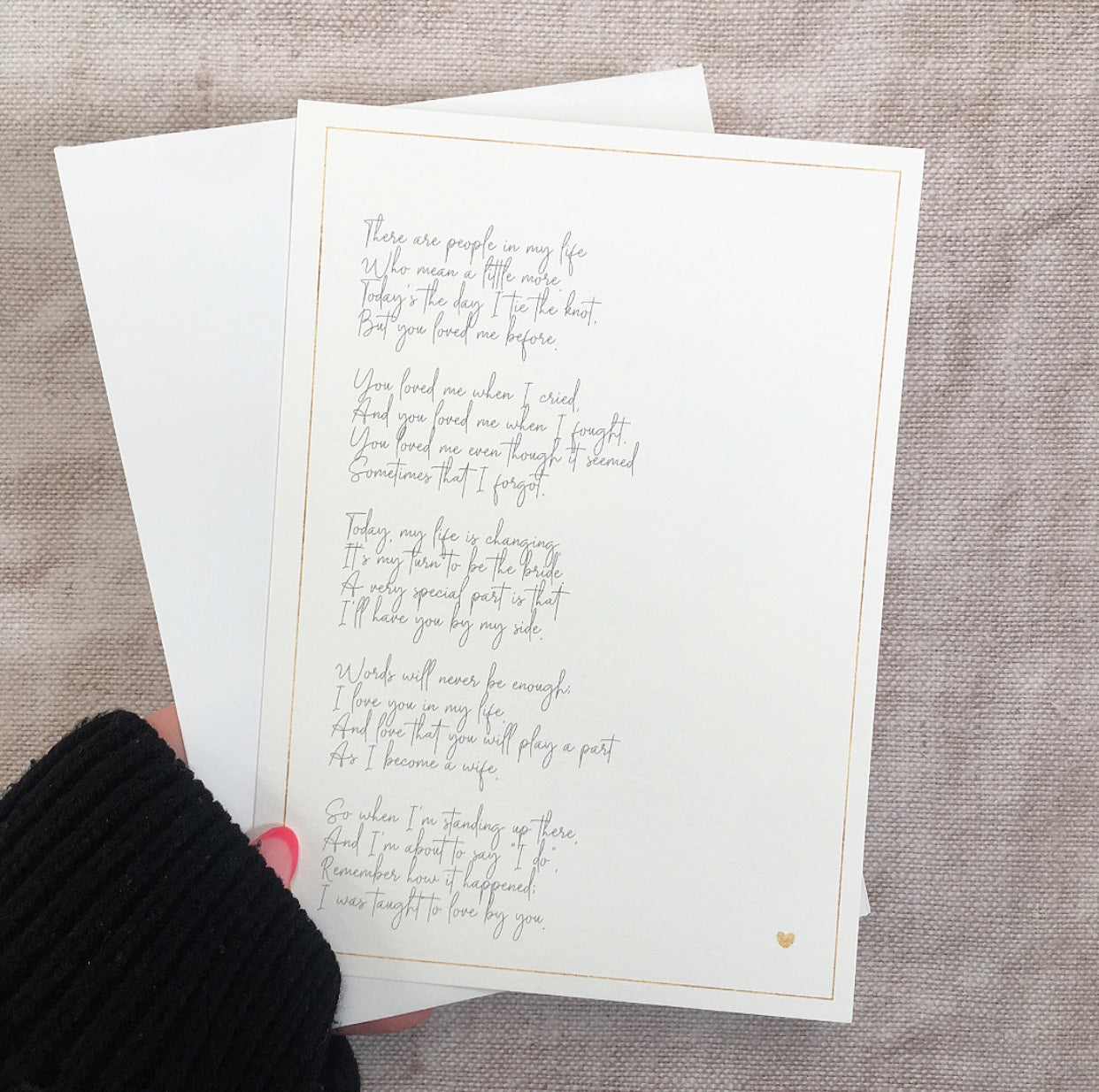 'Taught to Love' Seconds Poem Print