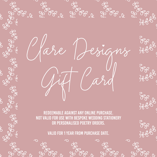 Clare Designs Gift Card