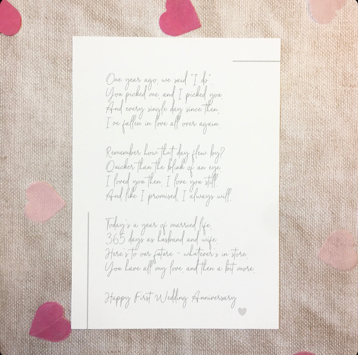 Happy 1st Wedding Anniversary, First Wedding Anniversary Gift - Download & Print