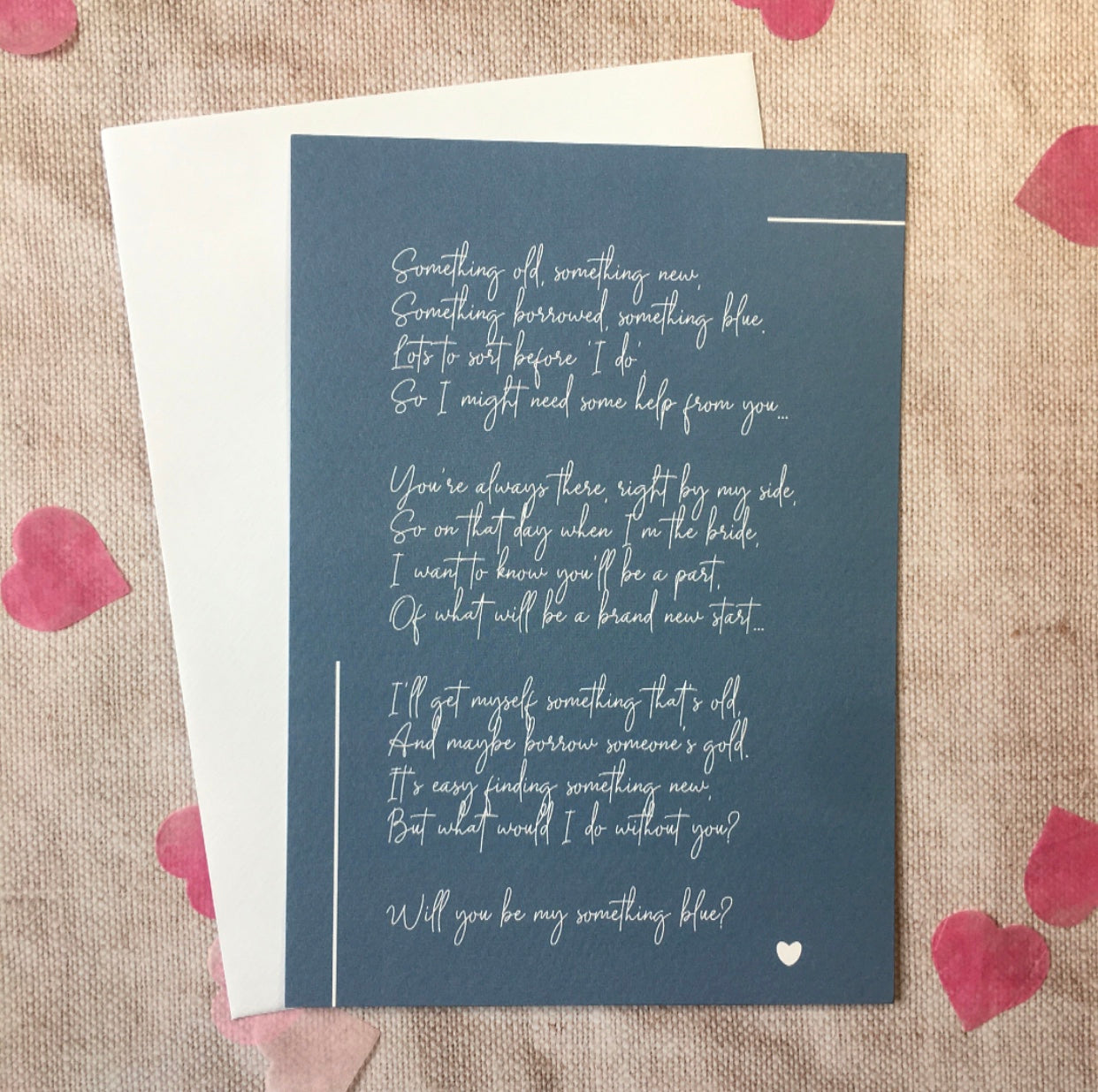 'Will you be my something blue?' 💙 Printed Poem